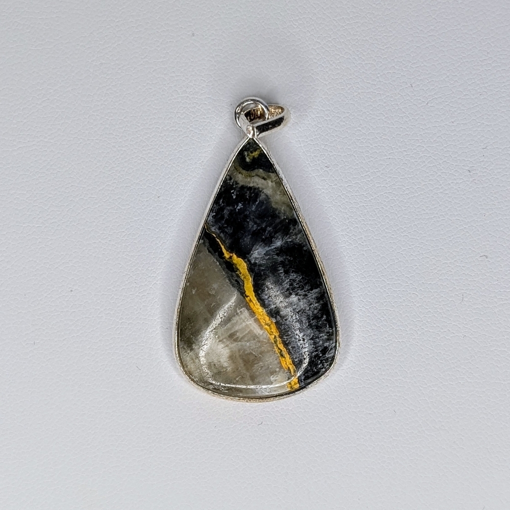Bumblebee Jasper Pendant S925 Sterling Silver - Picture 1 of 3